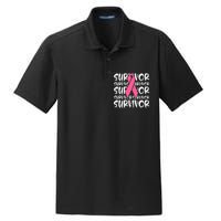 Support Breast Cancer Awareness Pink Survivor Dry Zone Grid Polo