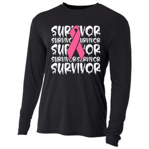 Support Breast Cancer Awareness Pink Survivor Cooling Performance Long Sleeve Crew