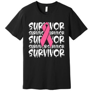 Support Breast Cancer Awareness Pink Survivor Premium T-Shirt