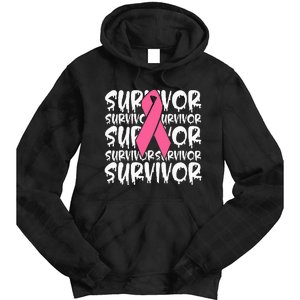 Support Breast Cancer Awareness Pink Survivor Tie Dye Hoodie