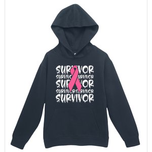 Support Breast Cancer Awareness Pink Survivor Urban Pullover Hoodie