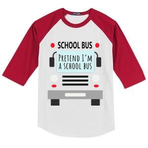 School Bus Costume Funny Halloween Kids Colorblock Raglan Jersey