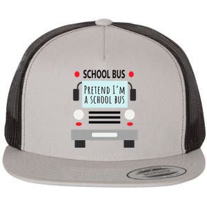 School Bus Costume Funny Halloween Flat Bill Trucker Hat