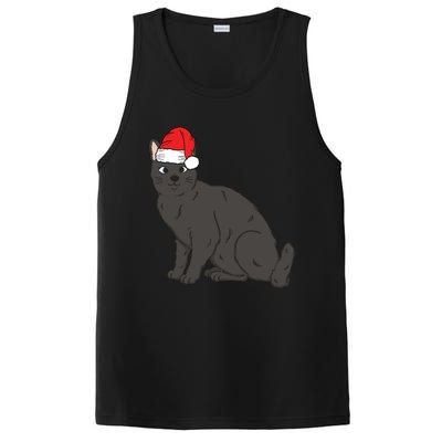 Santa Black Cat Winter Christmas Cat Mom Holiday Gift PosiCharge Competitor Tank