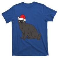 Santa Black Cat Winter Christmas Cat Mom Holiday Gift T-Shirt