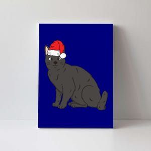 Santa Black Cat Winter Christmas Cat Mom Holiday Gift Canvas