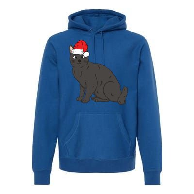 Santa Black Cat Winter Christmas Cat Mom Holiday Gift Premium Hoodie