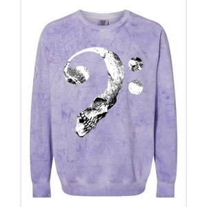 Skull Bass Clef Bass Player Musican Music Lover Guitar Colorblast Crewneck Sweatshirt