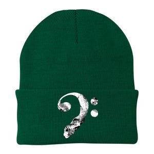 Skull Bass Clef Bass Player Musican Music Lover Guitar Knit Cap Winter Beanie