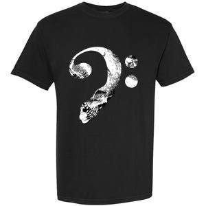 Skull Bass Clef Bass Player Musican Music Lover Guitar Garment-Dyed Heavyweight T-Shirt