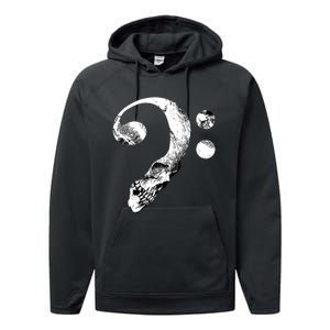 Skull Bass Clef Bass Player Musican Music Lover Guitar Performance Fleece Hoodie