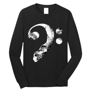 Skull Bass Clef Bass Player Musican Music Lover Guitar Long Sleeve Shirt