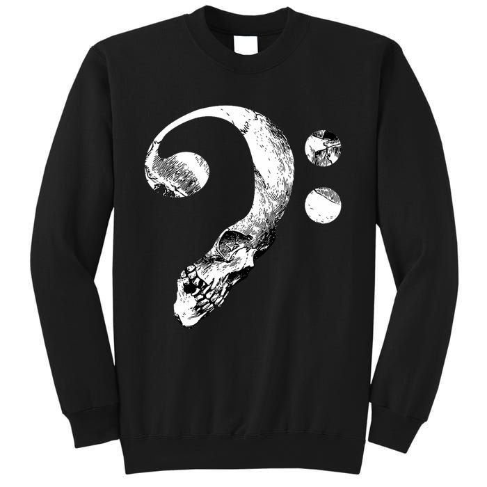 Skull Bass Clef Bass Player Musican Music Lover Guitar Sweatshirt