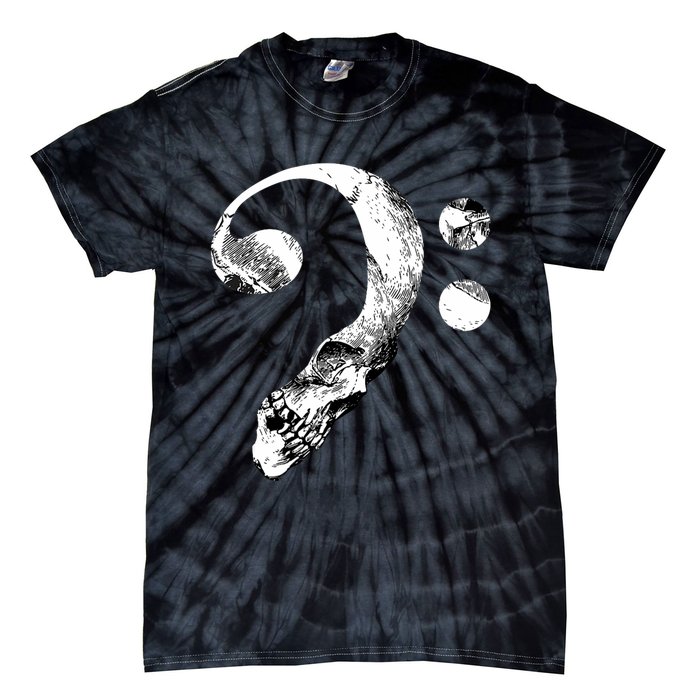 Skull Bass Clef Bass Player Musican Music Lover Guitar Tie-Dye T-Shirt