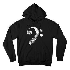 Skull Bass Clef Bass Player Musican Music Lover Guitar Tall Hoodie