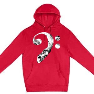 Skull Bass Clef Bass Player Musican Music Lover Guitar Premium Pullover Hoodie