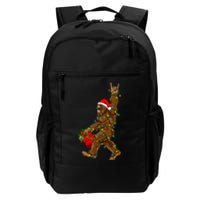 Santa Bigfoot Christmas Lights Rock Funny Sasquatch Believe Daily Commute Backpack