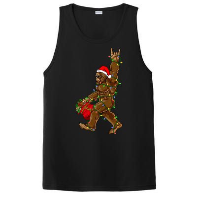 Santa Bigfoot Christmas Lights Rock Funny Sasquatch Believe PosiCharge Competitor Tank