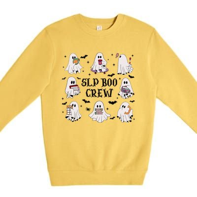 Slp Boo Crew Halloween Ghost Speech Therapy Speech Pathology Premium Crewneck Sweatshirt