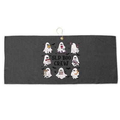 Slp Boo Crew Halloween Ghost Speech Therapy Speech Pathology Large Microfiber Waffle Golf Towel