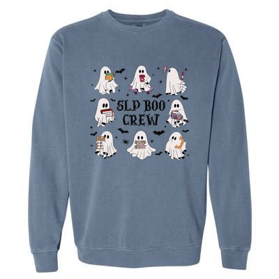 Slp Boo Crew Halloween Ghost Speech Therapy Speech Pathology Garment-Dyed Sweatshirt