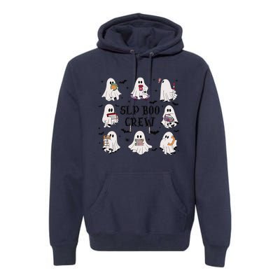 Slp Boo Crew Halloween Ghost Speech Therapy Speech Pathology Premium Hoodie