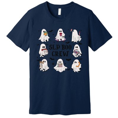 Slp Boo Crew Halloween Ghost Speech Therapy Speech Pathology Premium T-Shirt