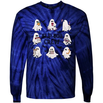 Slp Boo Crew Halloween Ghost Speech Therapy Speech Pathology Tie-Dye Long Sleeve Shirt