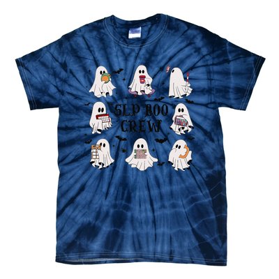 Slp Boo Crew Halloween Ghost Speech Therapy Speech Pathology Tie-Dye T-Shirt