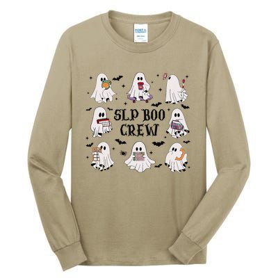 Slp Boo Crew Halloween Ghost Speech Therapy Speech Pathology Tall Long Sleeve T-Shirt