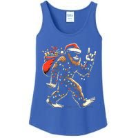 Santa Bigfoot Christmas Lights Funny Sasquatch Believe  Ladies Essential Tank