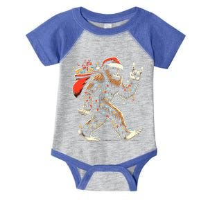 Santa Bigfoot Christmas Lights Funny Sasquatch Believe  Infant Baby Jersey Bodysuit