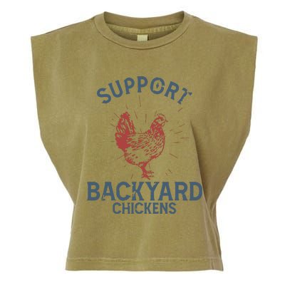 Support Backyard Chickens Animals Farmer Hens Garment-Dyed Women's Muscle Tee