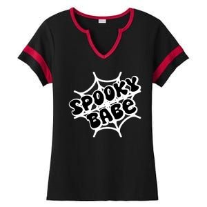 Spooky Babe Cute Halloween Party Costume Ladies Halftime Notch Neck Tee