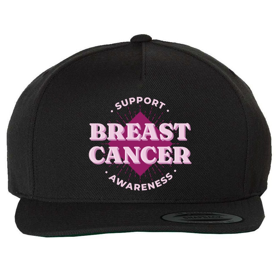Support Breast Cancer Awareness Wool Snapback Cap