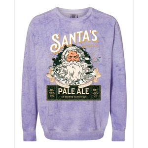 SantaS Brewing Company Pale Ale Fun Christmas Beer Drinking Colorblast Crewneck Sweatshirt