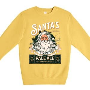 SantaS Brewing Company Pale Ale Fun Christmas Beer Drinking Premium Crewneck Sweatshirt