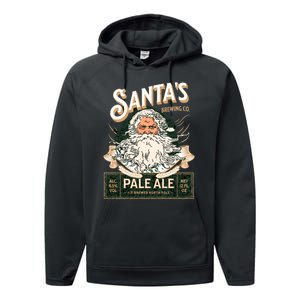 SantaS Brewing Company Pale Ale Fun Christmas Beer Drinking Performance Fleece Hoodie