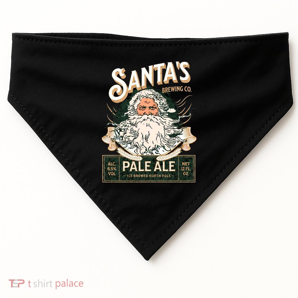SantaS Brewing Company Pale Ale Fun Christmas Beer Drinking USA-Made Doggie Bandana