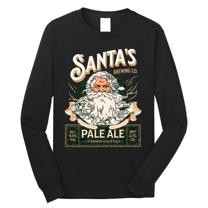 SantaS Brewing Company Pale Ale Fun Christmas Beer Drinking Long Sleeve Shirt