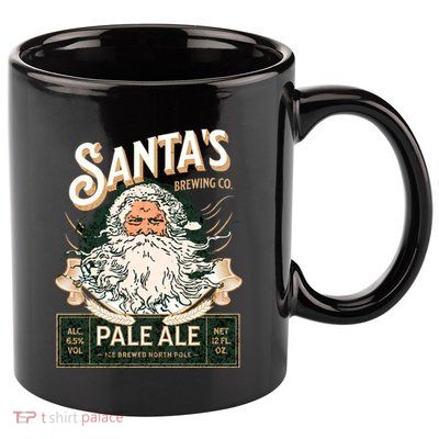 SantaS Brewing Company Pale Ale Fun Christmas Beer Drinking 11oz C Handle Ceramic Mug