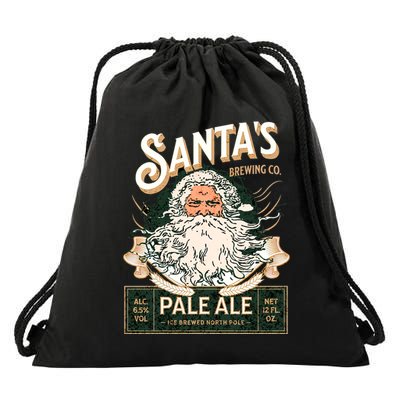 SantaS Brewing Company Pale Ale Fun Christmas Beer Drinking Drawstring Bag