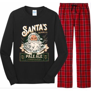 SantaS Brewing Company Pale Ale Fun Christmas Beer Drinking Long Sleeve Pajama Set