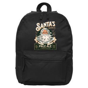 SantaS Brewing Company Pale Ale Fun Christmas Beer Drinking 16 in Basic Backpack