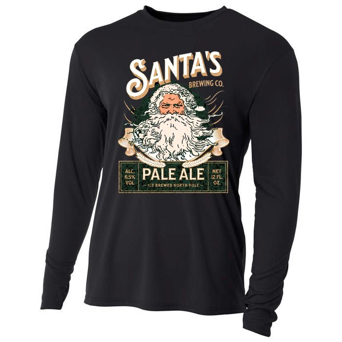 SantaS Brewing Company Pale Ale Fun Christmas Beer Drinking Cooling Performance Long Sleeve Crew