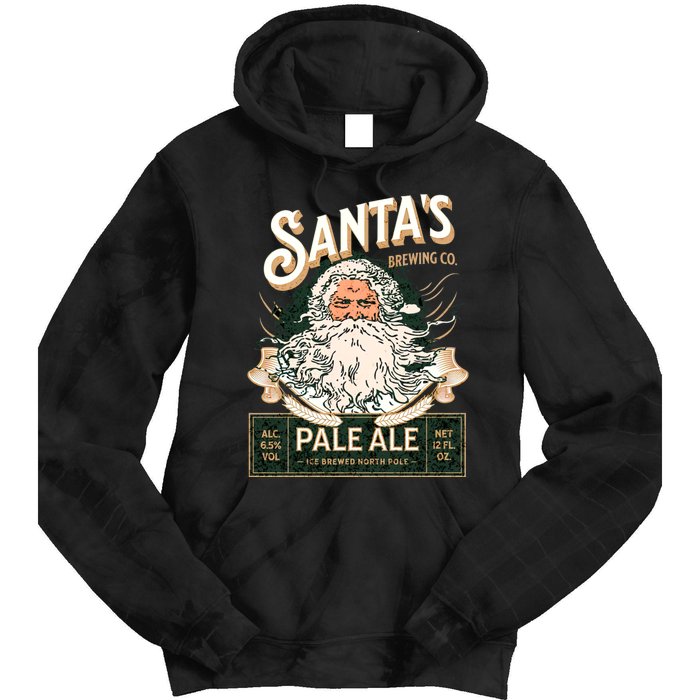 SantaS Brewing Company Pale Ale Fun Christmas Beer Drinking Tie Dye Hoodie