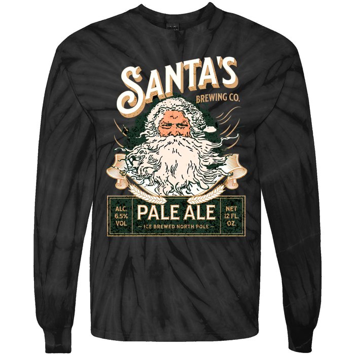 SantaS Brewing Company Pale Ale Fun Christmas Beer Drinking Tie-Dye Long Sleeve Shirt