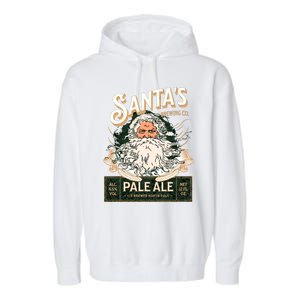 SantaS Brewing Company Pale Ale Fun Christmas Beer Drinking Garment-Dyed Fleece Hoodie