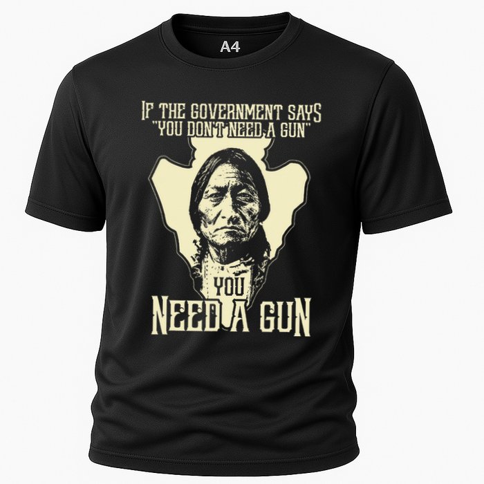 Sitting Bull Chief Gun Retro Arrow Head Cooling Performance Crew T-Shirt