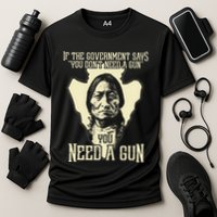 Sitting Bull Chief Gun Retro Arrow Head Cooling Performance Crew T-Shirt